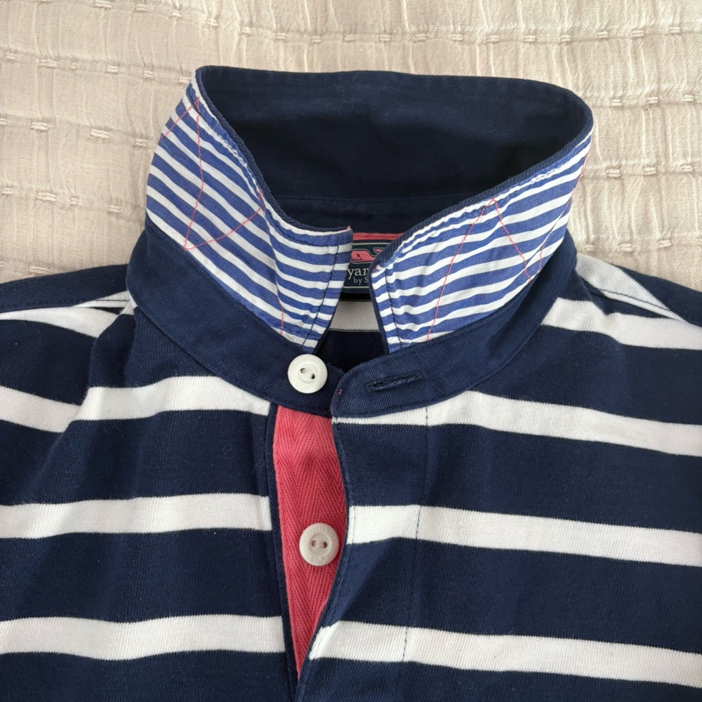 Vineyard Vines Rugby Polo Shirt Navy White Long Sleeve Preppy Women’s XS‎ - Picture 4 of 7